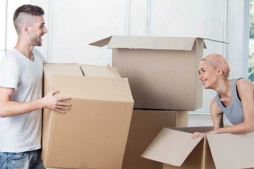 Furniture and boxes loaded for a Soho man and van service