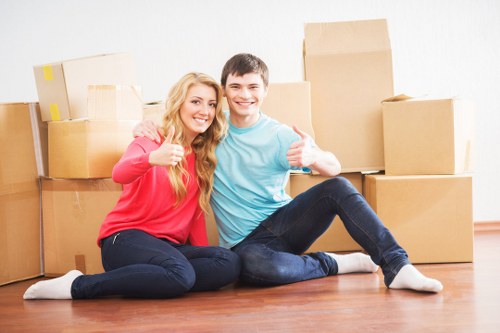 Soho removal van service loading furniture for a city move